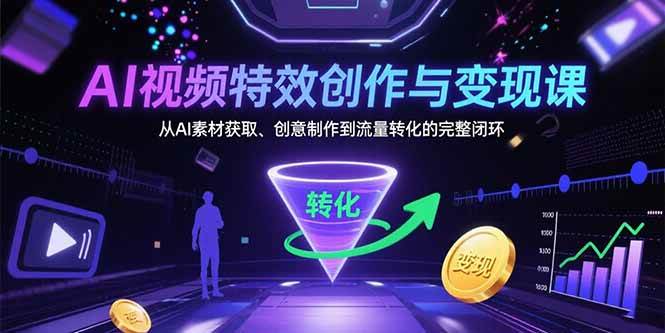 (8.5)AI视频特效创作与变现课：从AI素材获取、创意制作到流量转化的完整闭环