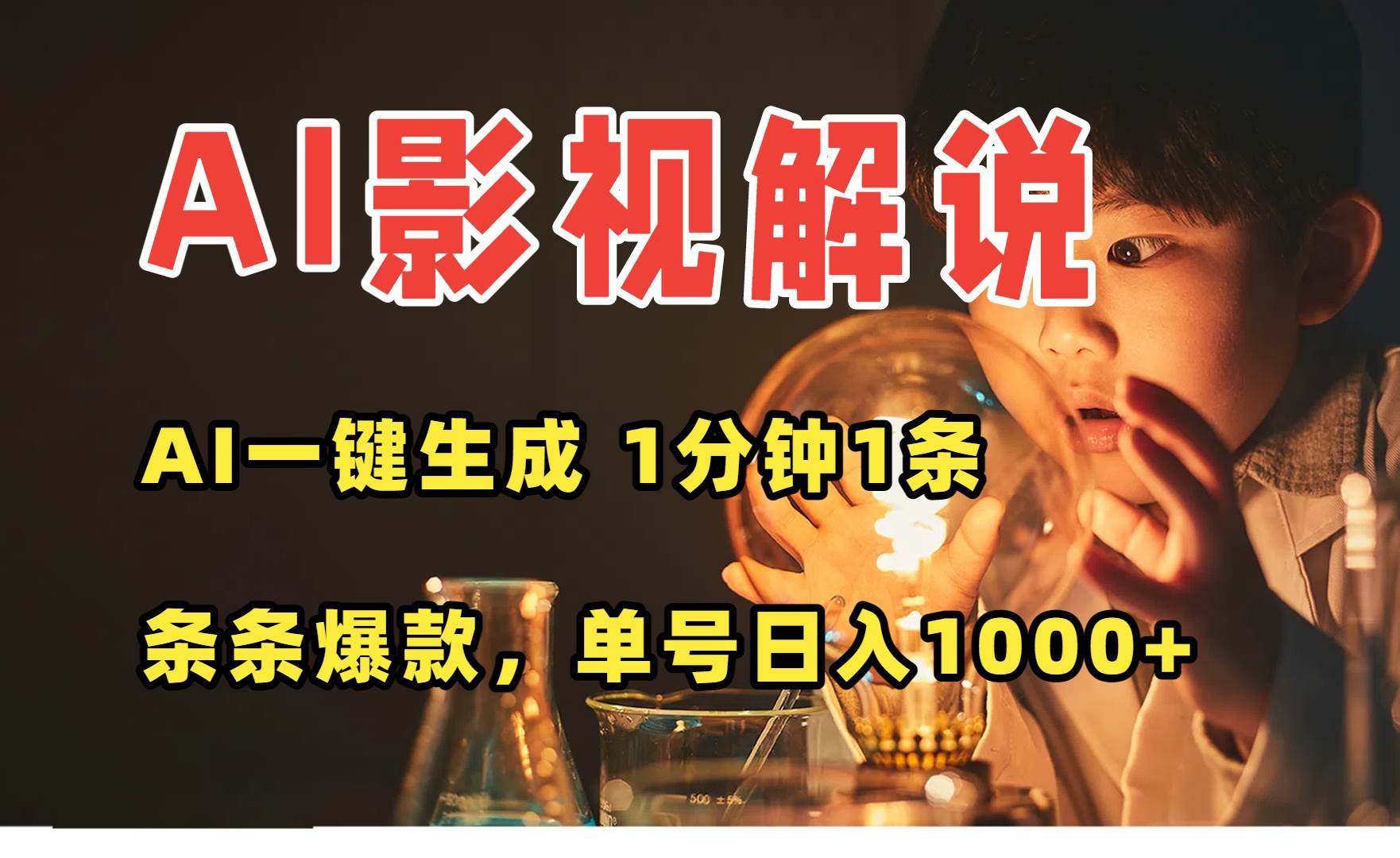 (8.19)AI一键生成影视解说视频，无需剪辑1分钟1条，条条爆款，多平台变现日入