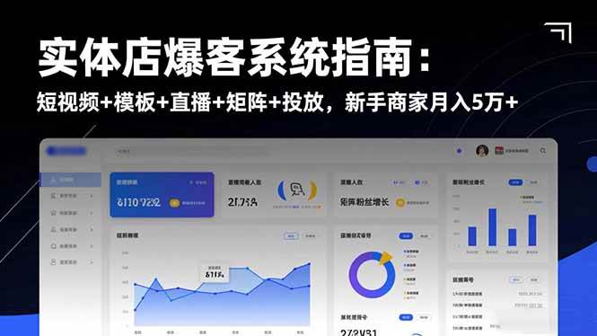 (11.12)实体店爆客系统指南：短视频+模板+直播+矩阵+投放，新手商家月入5万+